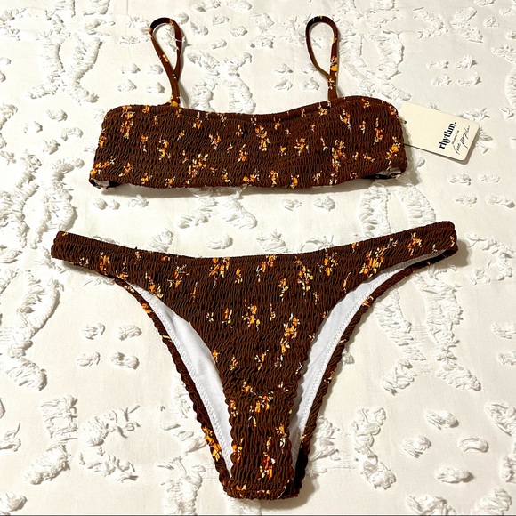 Free People Rhythm Brown Floral Bikini - Picture 2 of 10